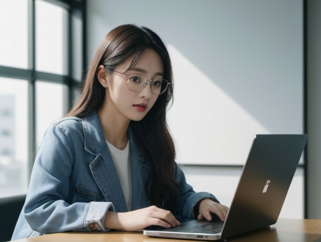 노트북으로 온라인 학습을 진행하는 검정고시 준비생